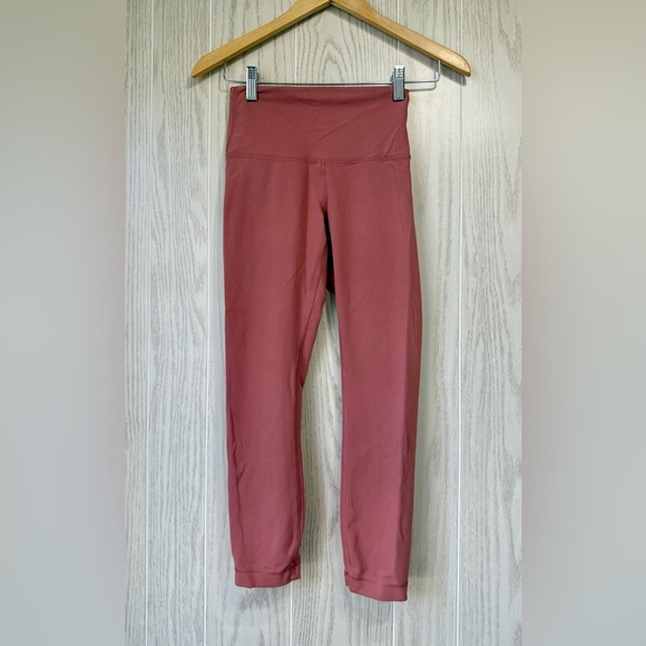 Lululemon Wunder Train High-Rise Crop 23"Brier Rose Size 4 EUC - Picture 8 of 10